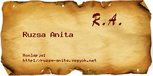 Ruzsa Anita névjegykártya