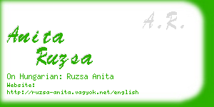 anita ruzsa business card